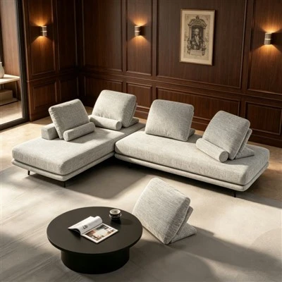 Šiuolaikinė lininio audinio svetainės sofa