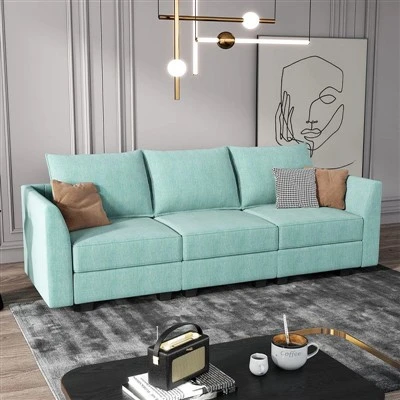 3 sėdimų vietų audinio segmentinė sofa
