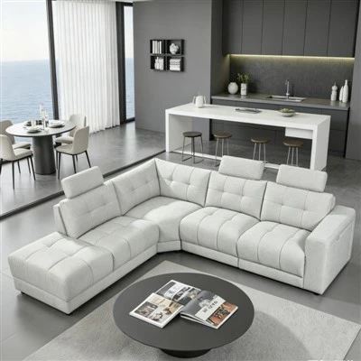 Didelio dydžio medžiaginė svetainės sofa