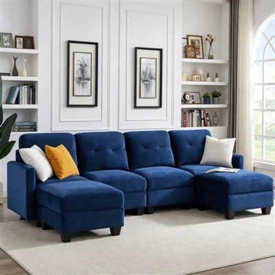 Modulinė audinio sekcinė sofa